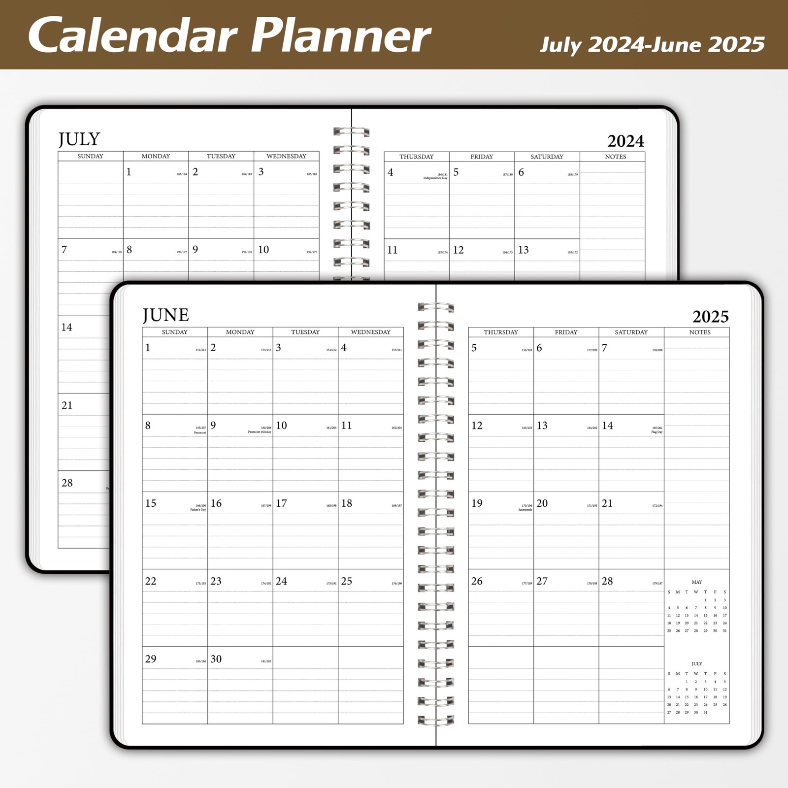 Weekly Planner 2024-2025 5.7×8.3in Academic Monthly Organizer Calendar
