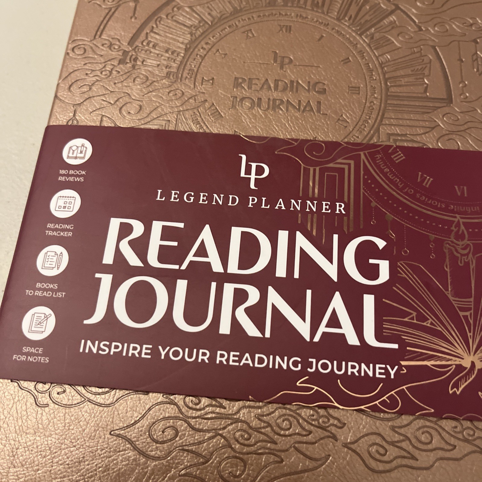 Legend Planner Reading Journal Rose Gold, NEW Book Review