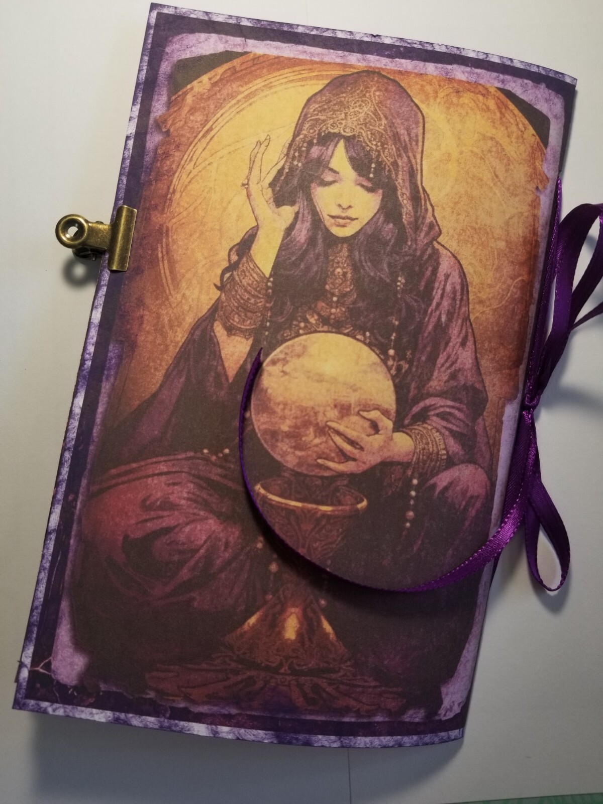 Junk Journal BLANK Booklet “FORTUNE TELLER”, LARGE 6″x9″ 40pg PSYCHIC, TAROT