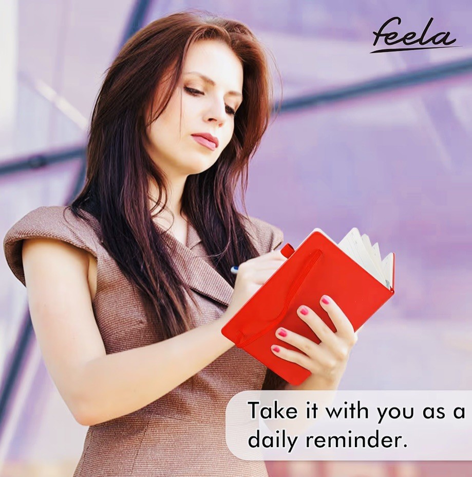 Feela Classic Ruled A5 Notebook with Pens 5 Pack Notebook Set Red