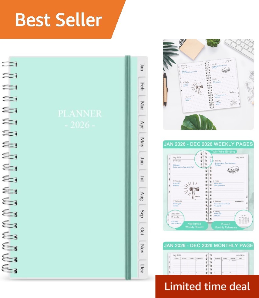 Ultimate 2026 A6 Weekly Planner in Teal: Perfect for Daily Life Organization