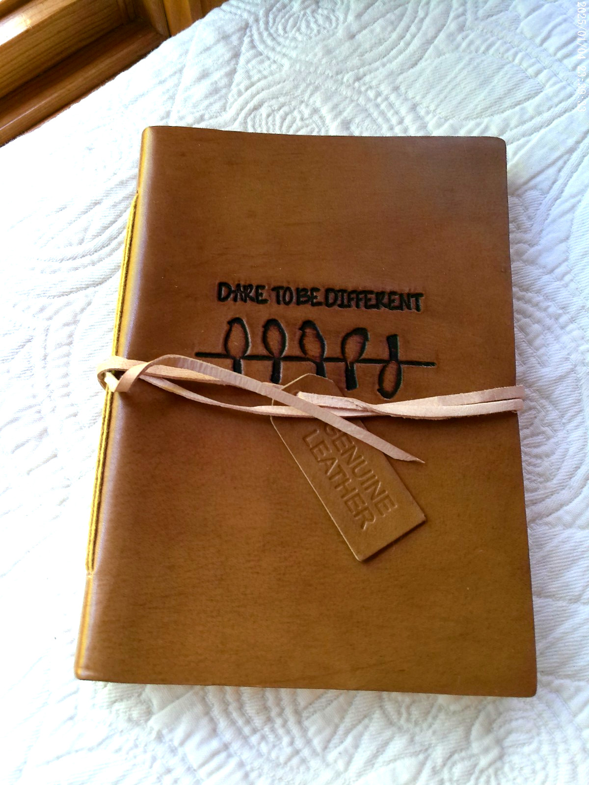 GENUINE LEATHER HANDMADE 144 LINED PAGES INDIA DARE TO BE DIFFERENT SADDLE TAN#4