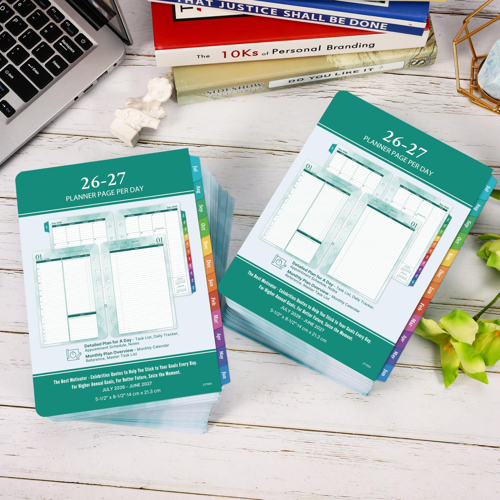 2026-2027 Planner Refills – Jul.2026 – Jun.2027, Two Pages Per Day Daily ＆ Mo…