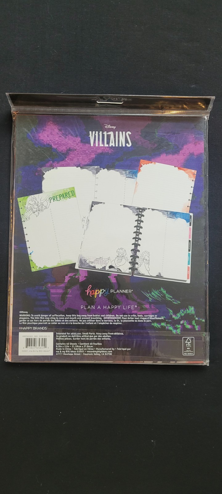 ‘Happy Planner’ DISNEY VILLAINS & MICKEY-12 MONTH CALENDAR @2 OUTDATED