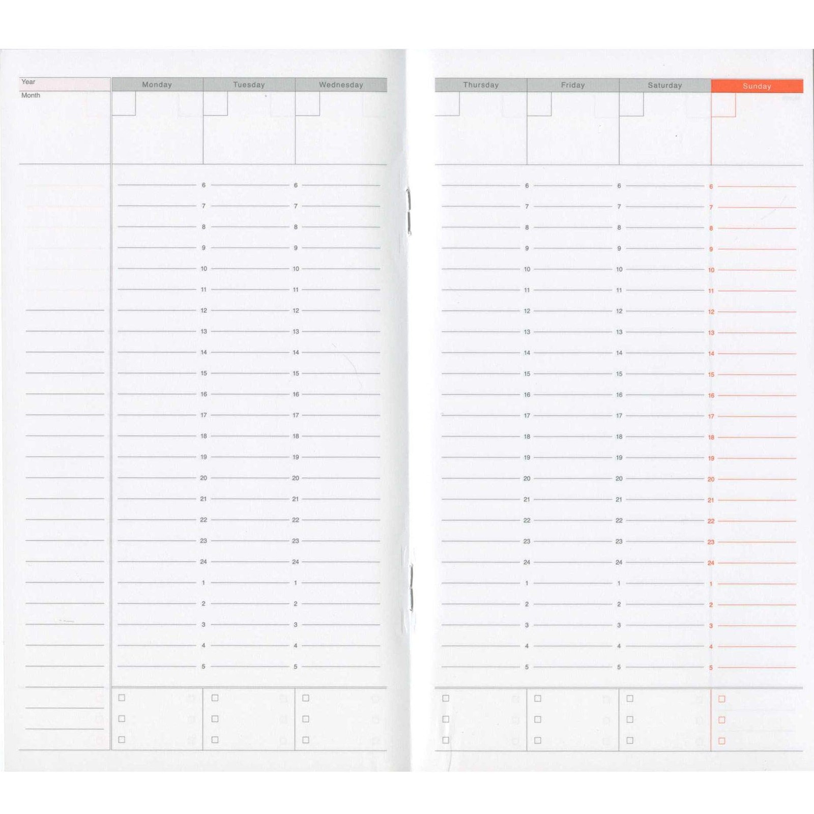 A5 Slim Function Notebook Weekly Planner Vertical Type L