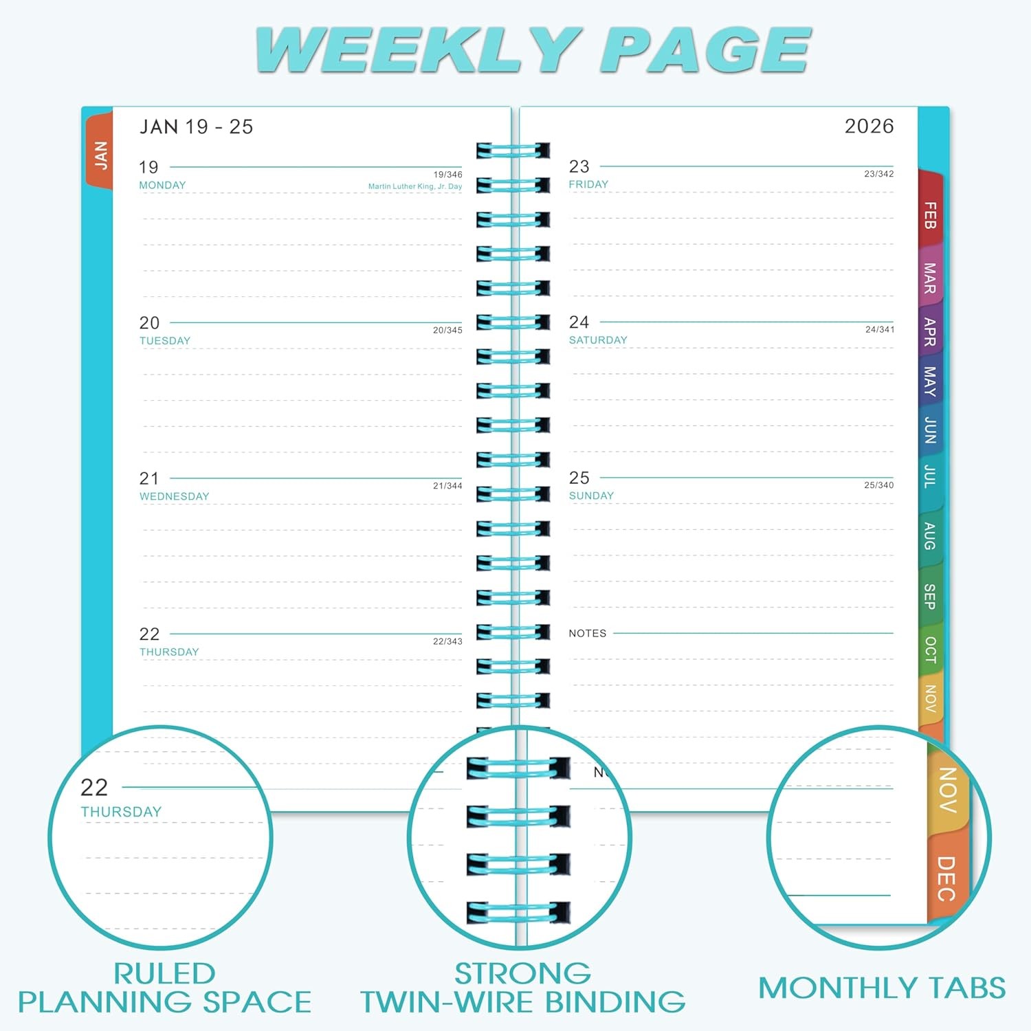 2025-2026 Pocket Calendar/Planner – Weekly & Monthly Pocket Planner for Purse, J