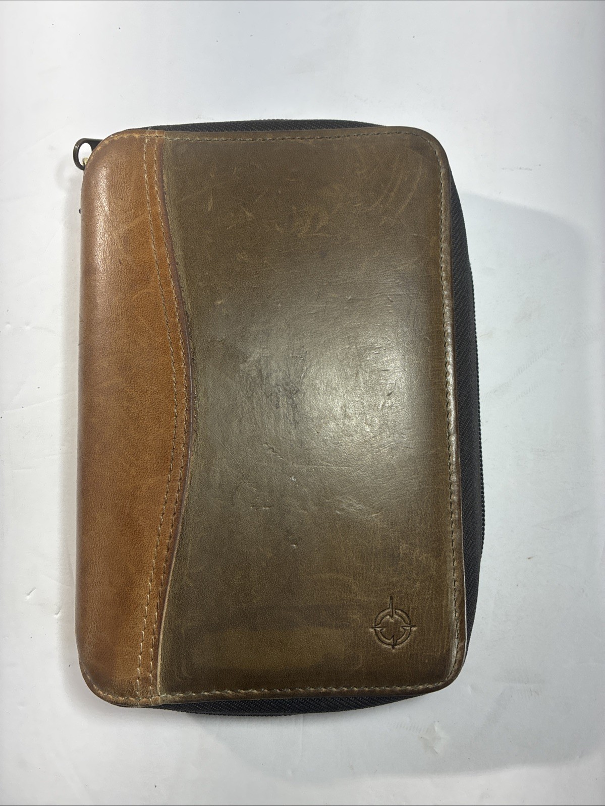 Vintage 1996 Franklin Covey 6 Ring Zip Around Full-Grain Leather Made In Korea