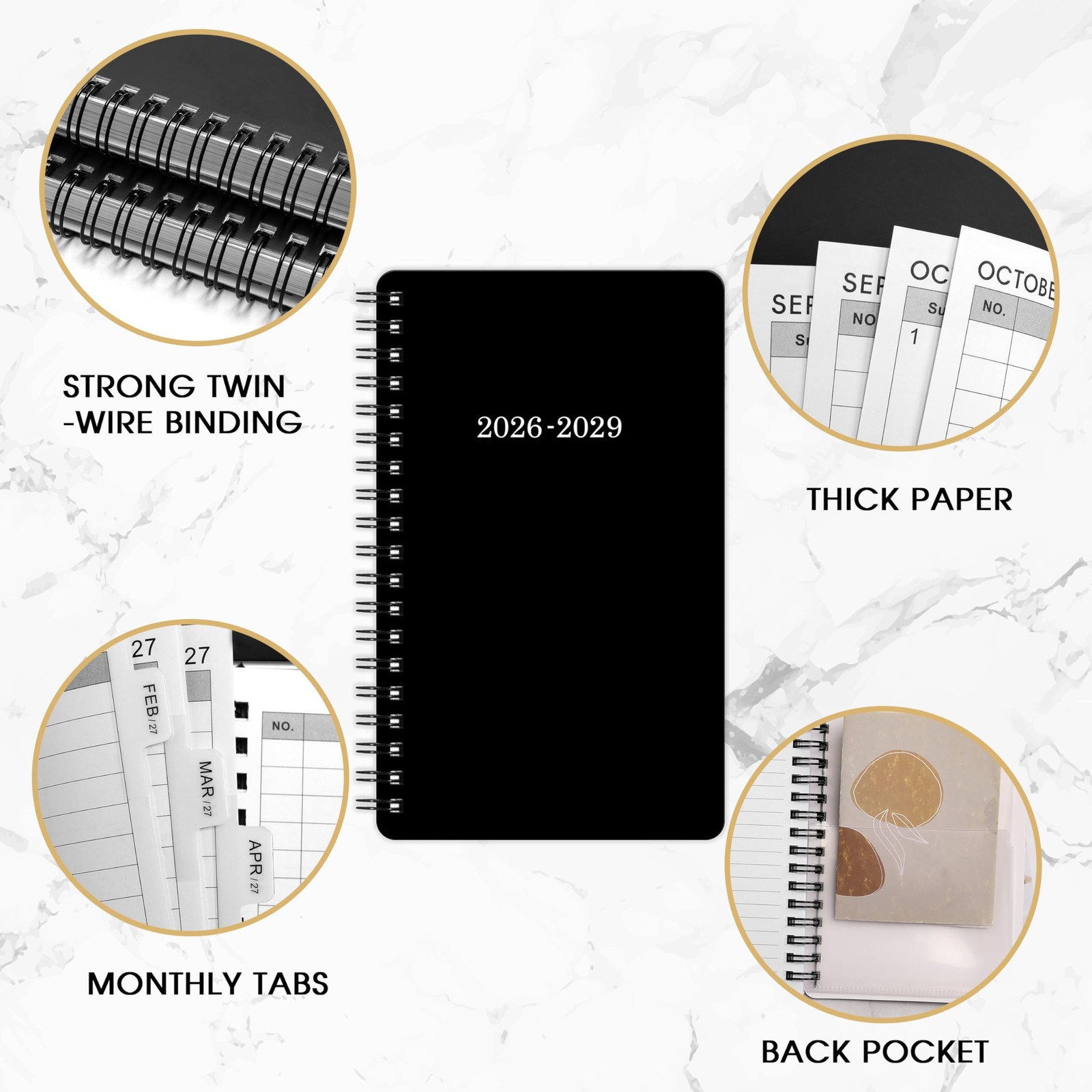 Pocket Planner 2026-2029 – 3 Year Planner/Calendar 2026-2029, July 2026 – Jun…