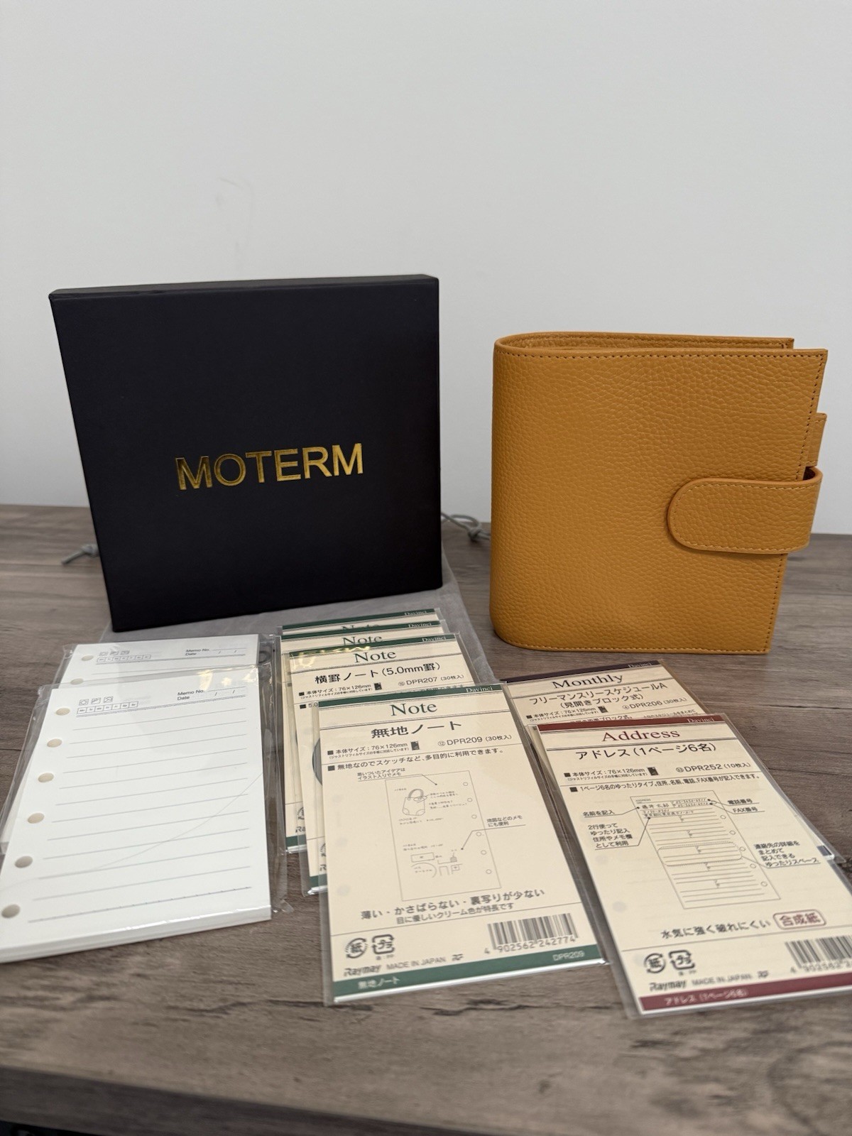 Moterm Pocket A7 Mustard Yellow Pebbled Leather Planner Organizer Binder 30mm