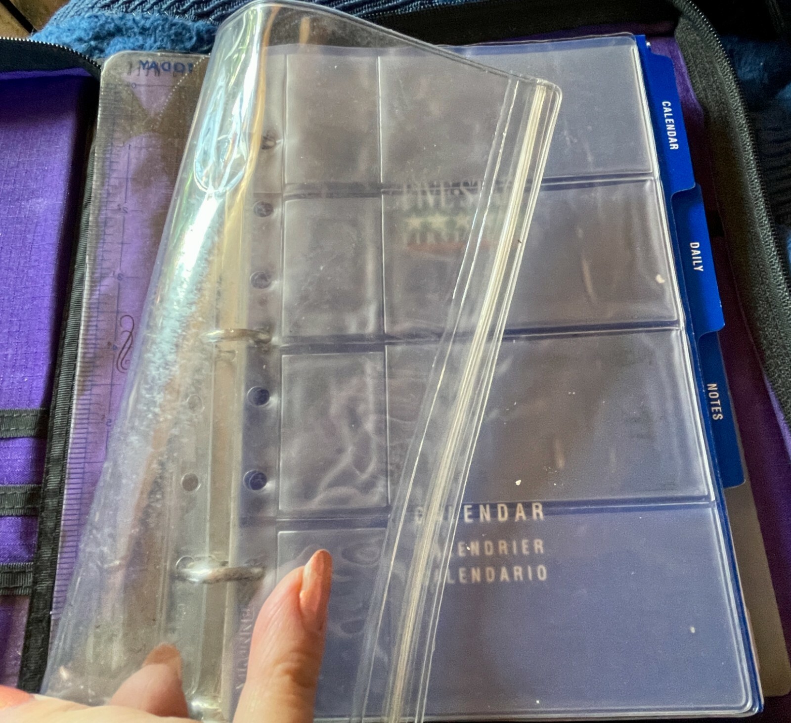 DAY PLANNER APPOINTMENT DATE BOOK MEAD 5-STAR-SPORT FABRIC PURPLE PAPER PLASTIC
