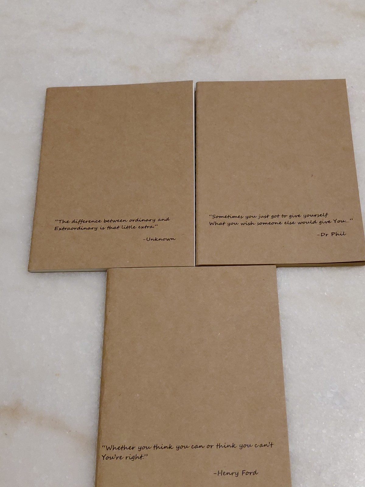 3 Pack Kraft Journals Motivational Quote Blank Writing Notebooks