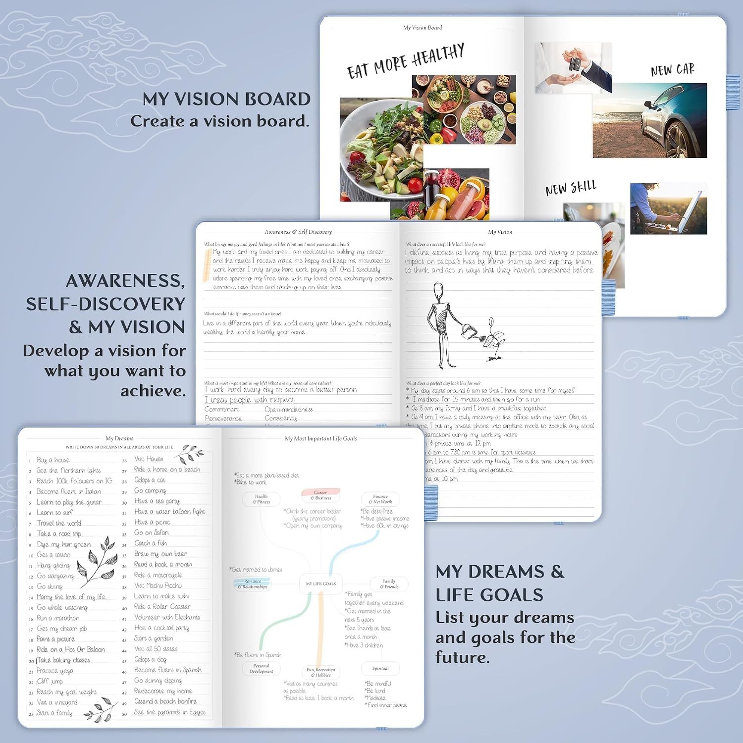 Legend A5 Undated Weekly Planner – Stylish Goal Planner Journal in Periwinkle