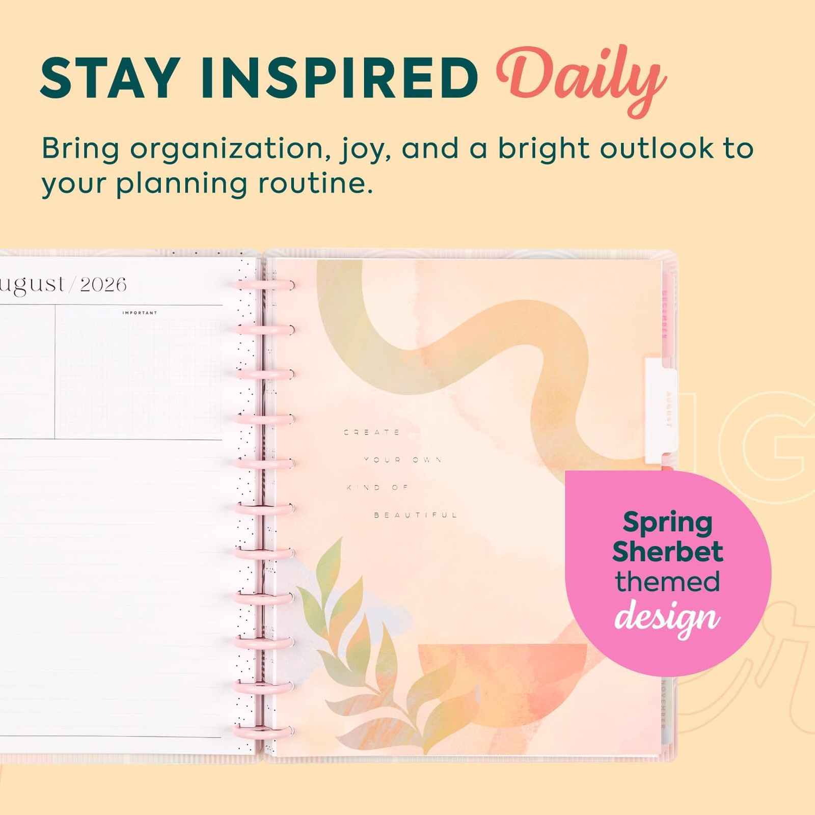 Disc Bound Planner July 2026 June 2027 Big Size 8.5×11 Dashboard Layout Spring