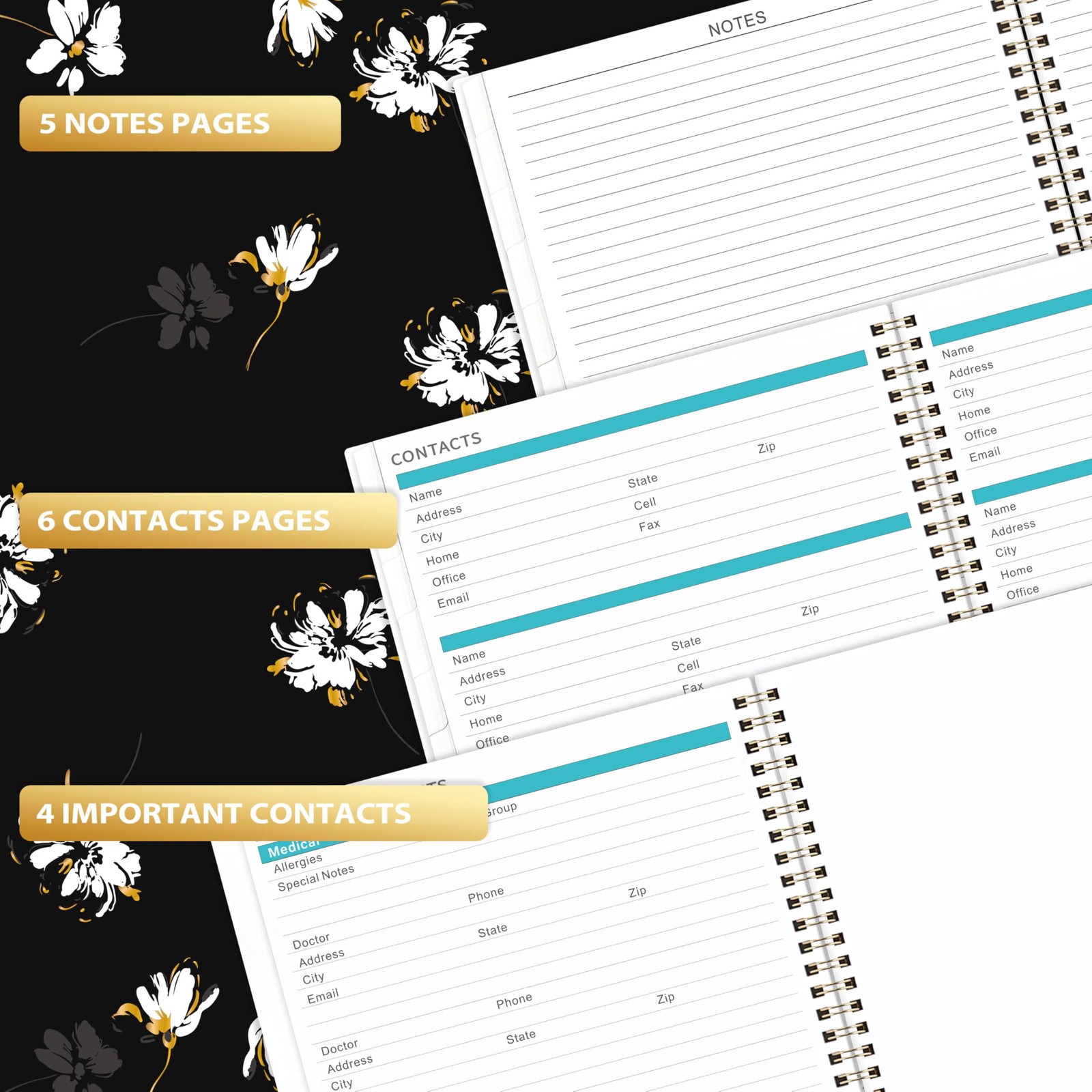 2026-2027 Monthly Planner – 9 inches X 11 inches, Black