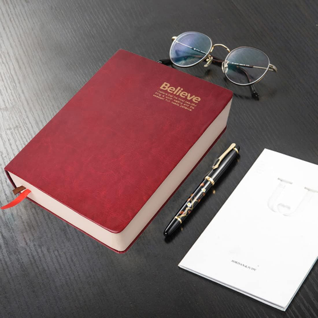 720 Pages Horizontal Line Notebook with Pen Gift Set Vintage Retro Leather Cover