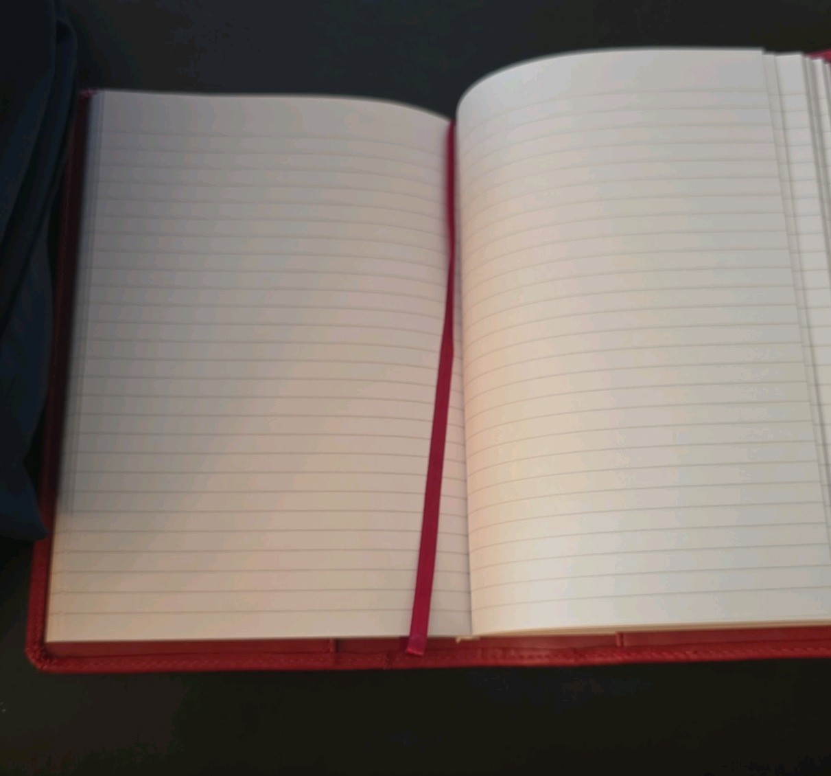 Faux Red Lined Journal Notebook, (Red), Medium 5.6 in X 8 in