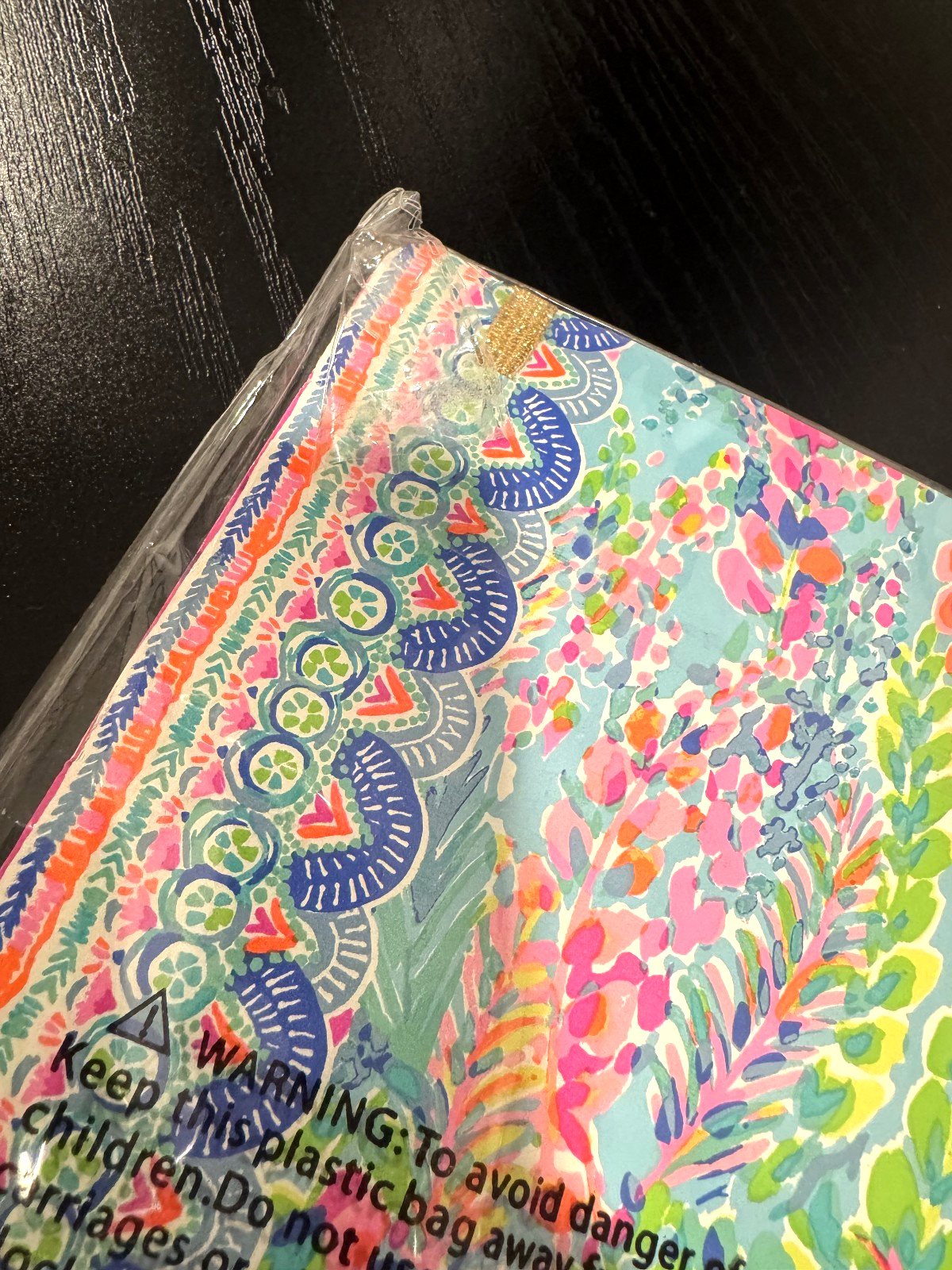 Lilly Pulitzer Journal Lined Sheets w/Gold-Tone Elastic Closure Catch The Wave