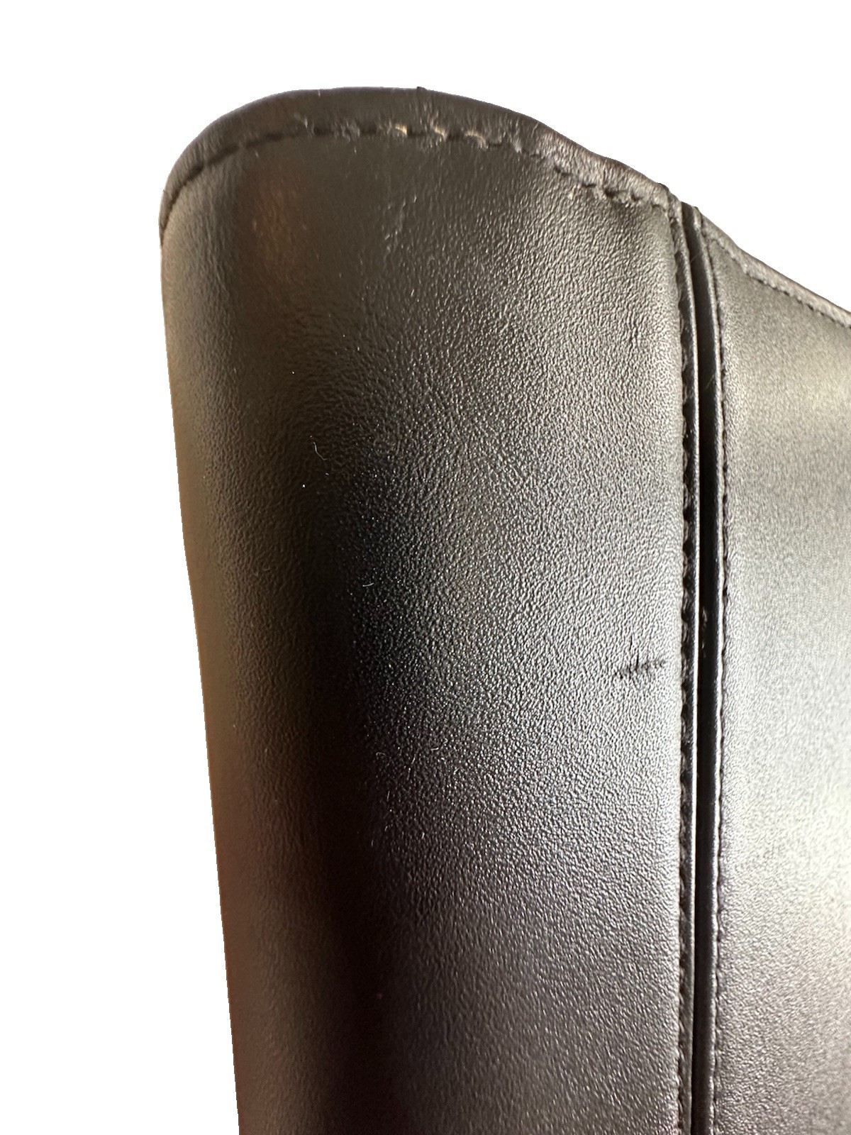 Vtg Franklin Covey Blk Full Grain Leather Planner Organizer 7 Ring Binder Zipper