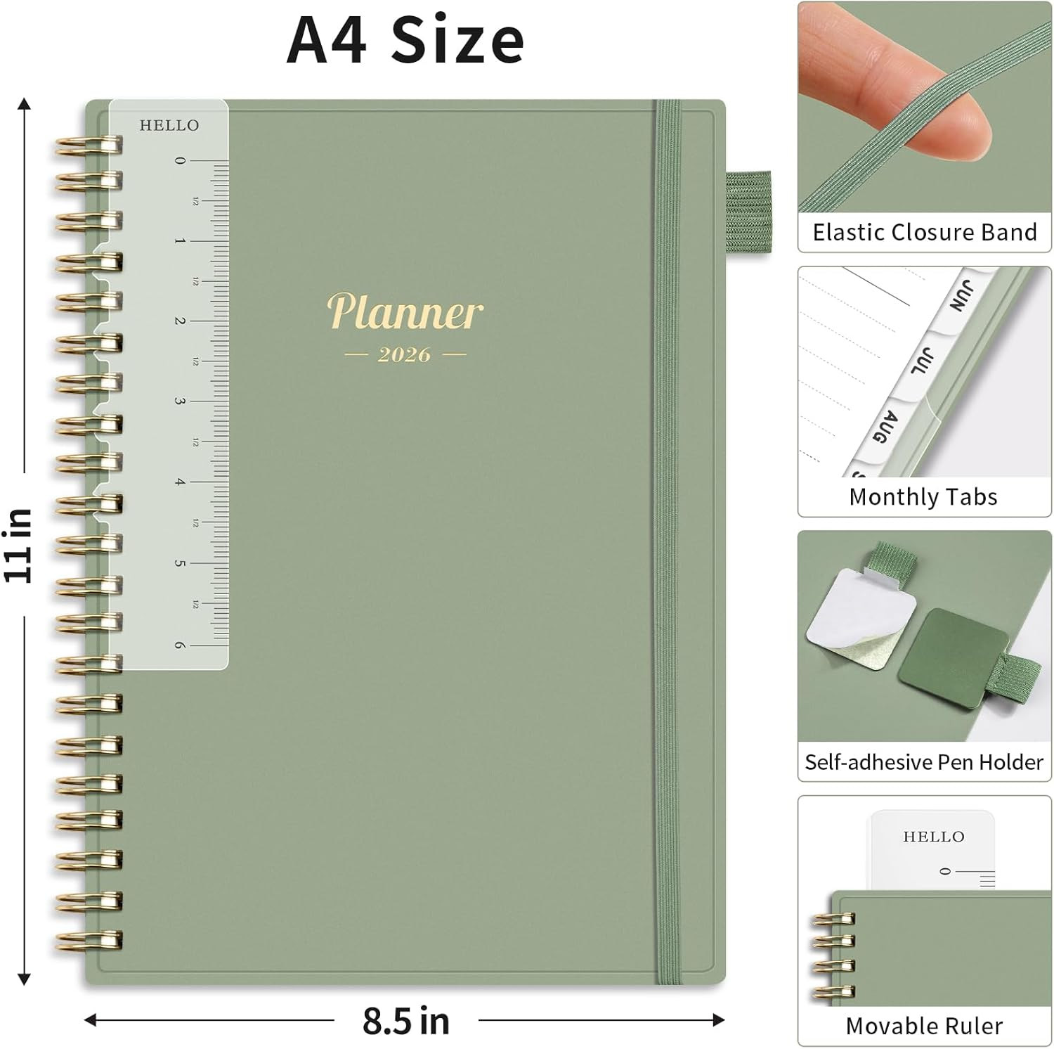 2026 Planner, Weekly and Monthly Planner, Large Size 8.5″ x 11″, 2026 Calendar,