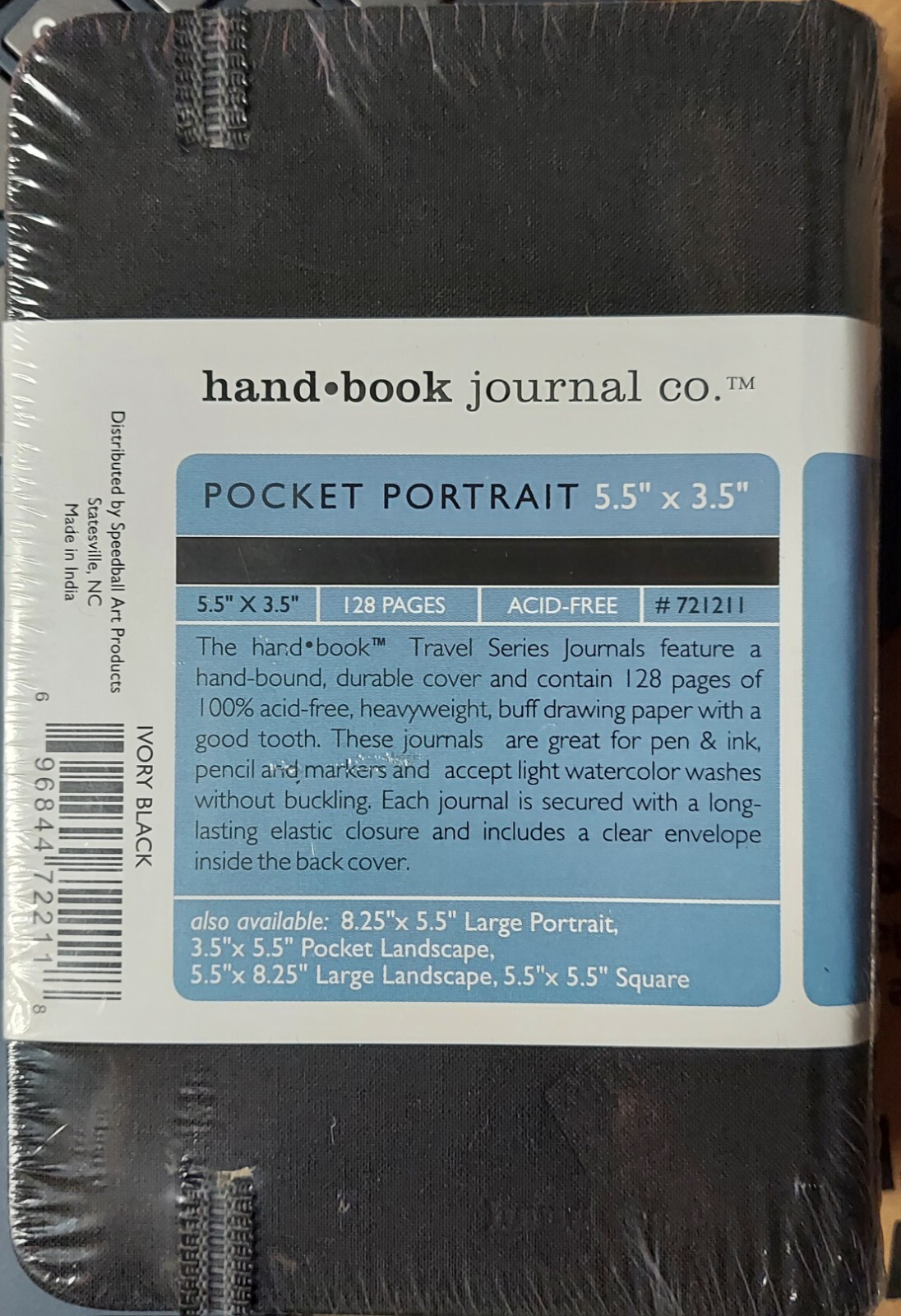 Hand Book Journal Co. Pocket Portrait Ivory Black 128 Pages 5.5″ X 3.5″ Sealed