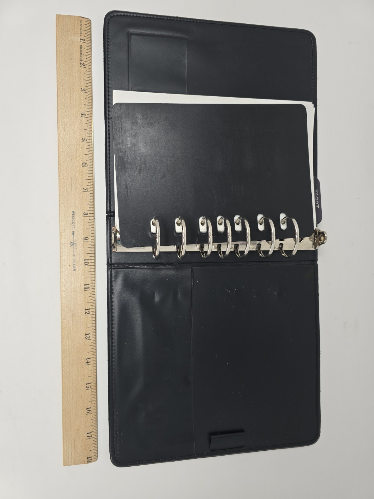Franklin Covey Planner Black Simulated Leather 7-Ring Binder Organizer