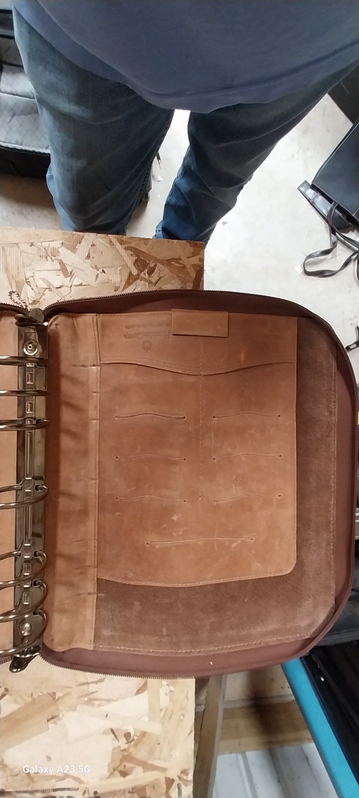 Franklin Covey 1996 Spacemaker Genuine Leather Tan Slightly Used See Pictures .