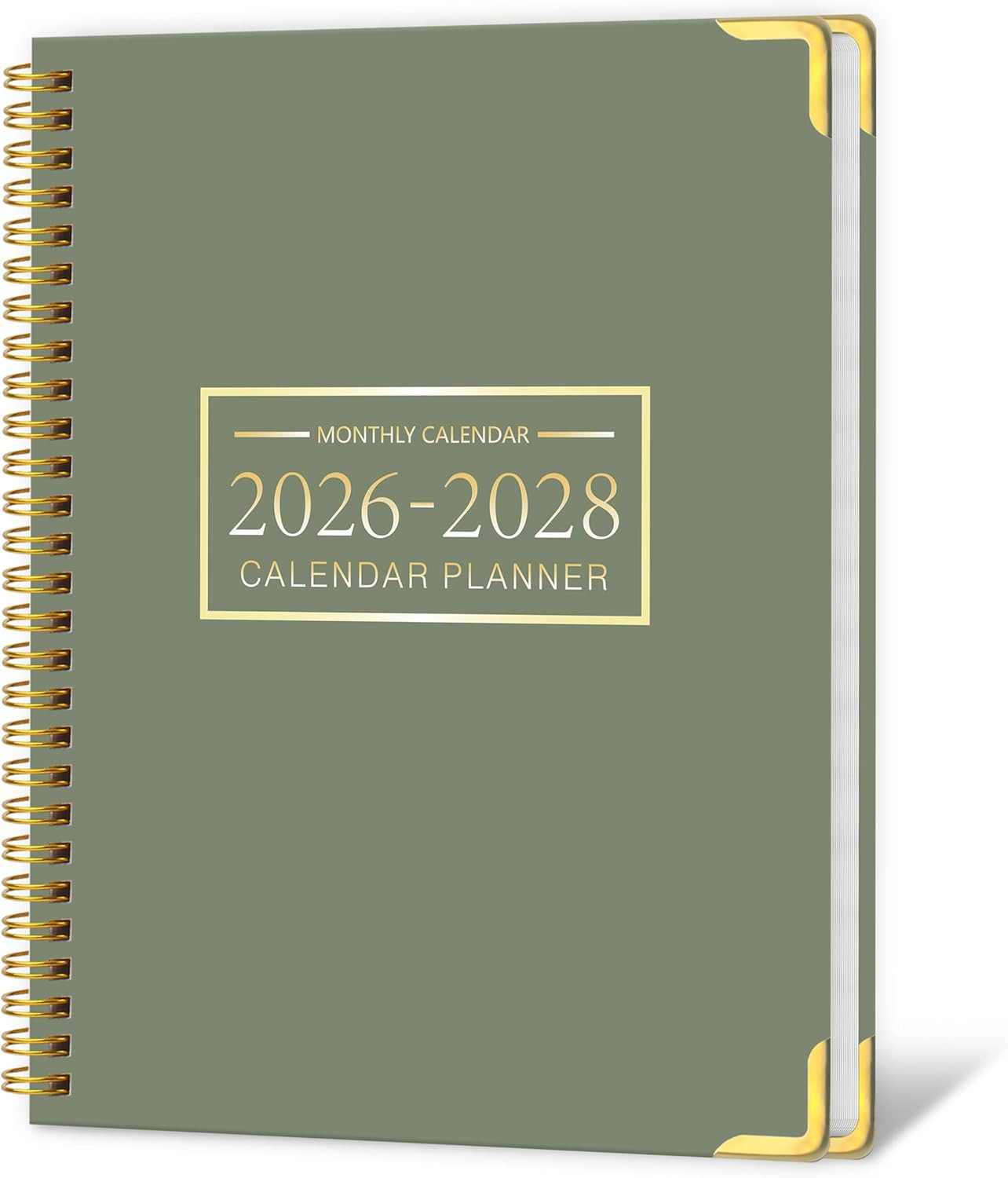 2026-2028 3 Year Monthly Planner 36 Months Spiral Bound 8.5×11 Green Notes