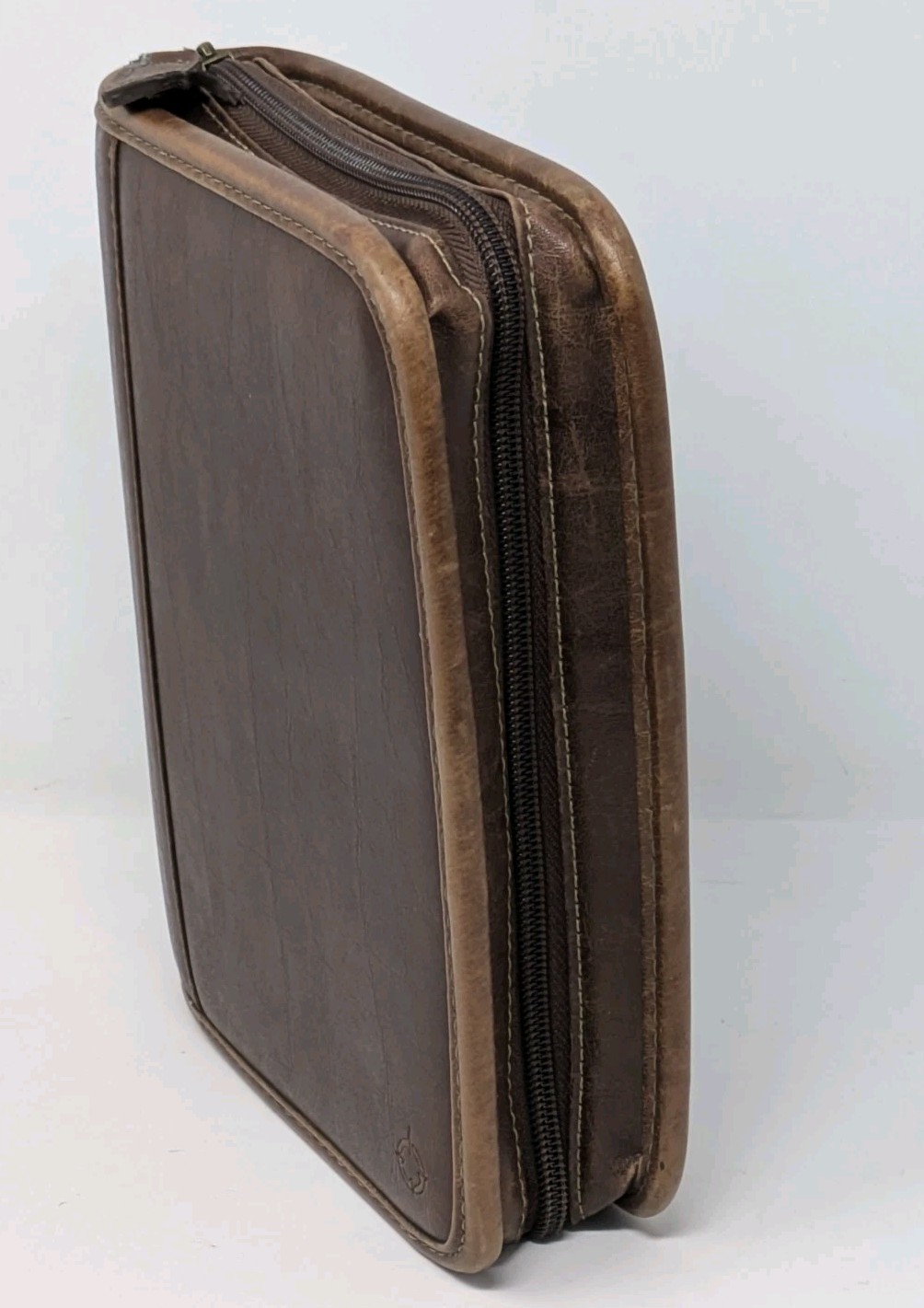 Franklin Covey Classic Planner 7 Ring Zip Binder Brown Faux Leather