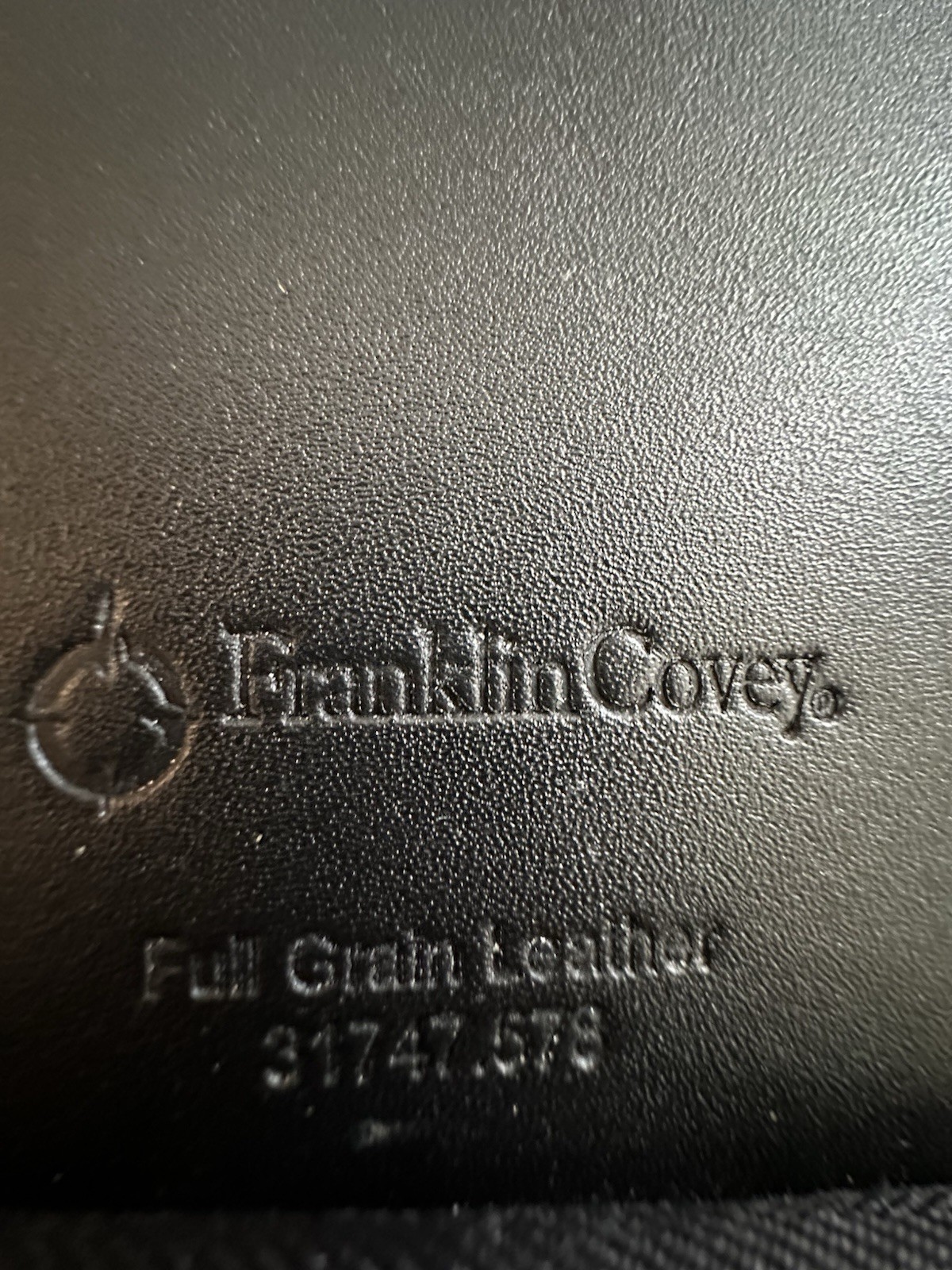 Vtg Franklin Covey Blk Full Grain Leather Planner Organizer 7 Ring Binder Zipper