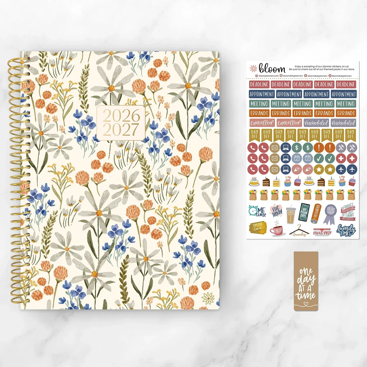 2026–27 Soft Cover Planner, 8.5″ x 11″ | Whimsical Wildflowers