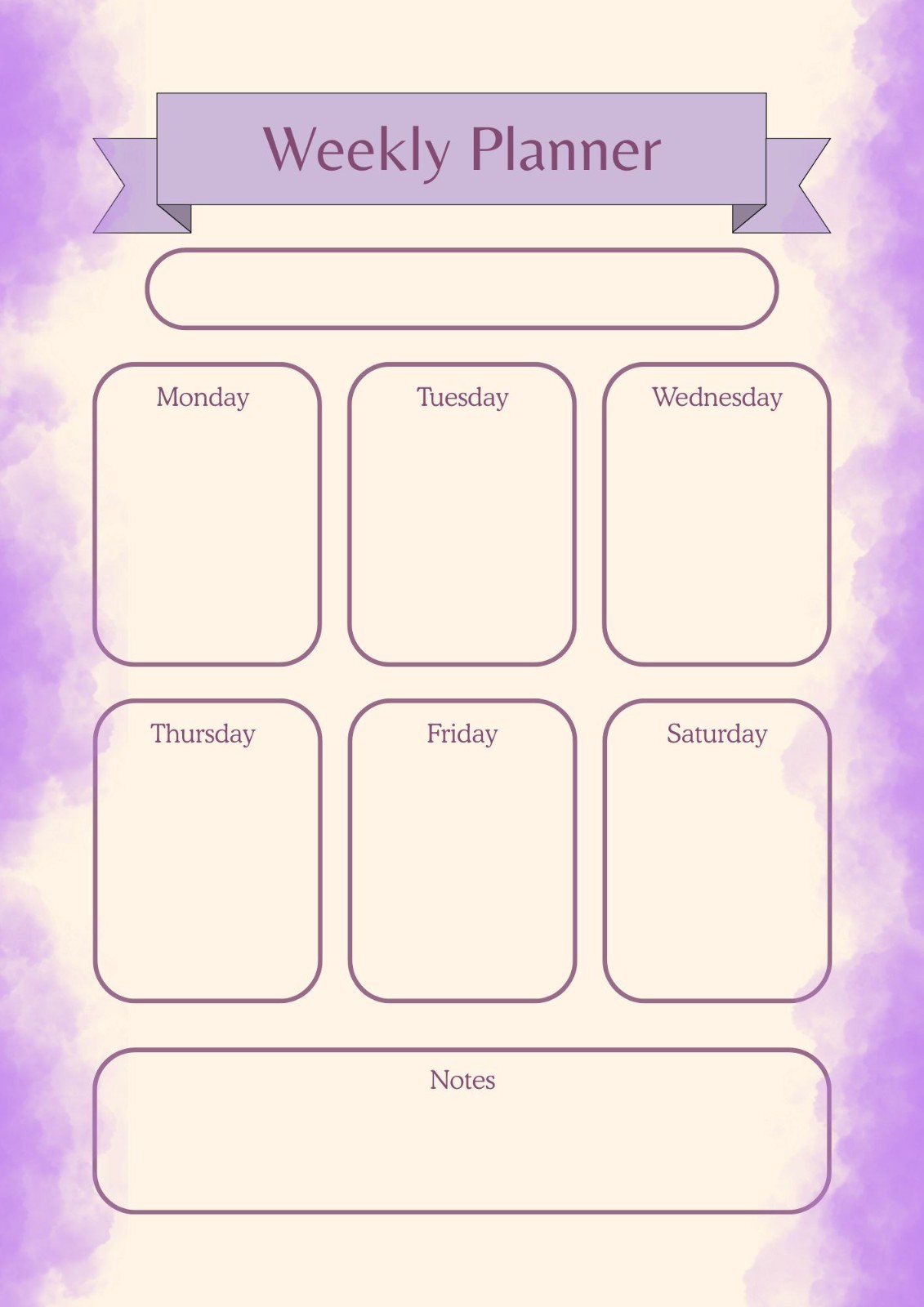 A4 Weekly Planner PDF Digital Printable – Digital File