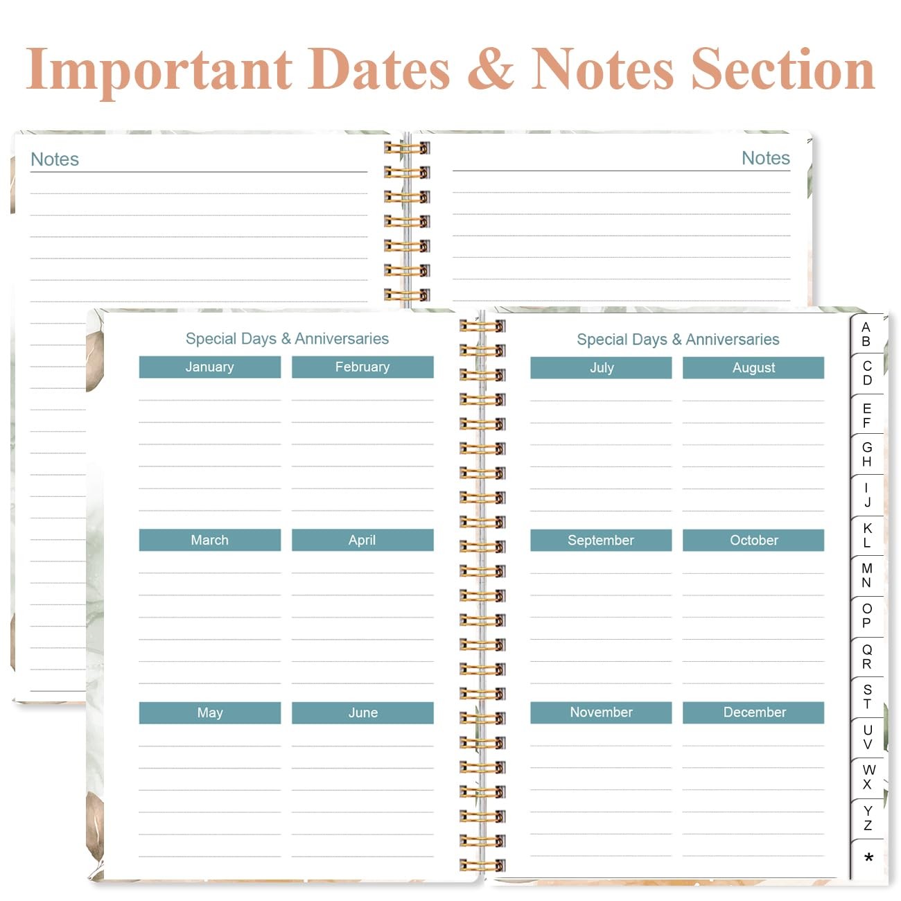 Address Book with Alphabetical Tabs – Small Address Book Spiral with Address …