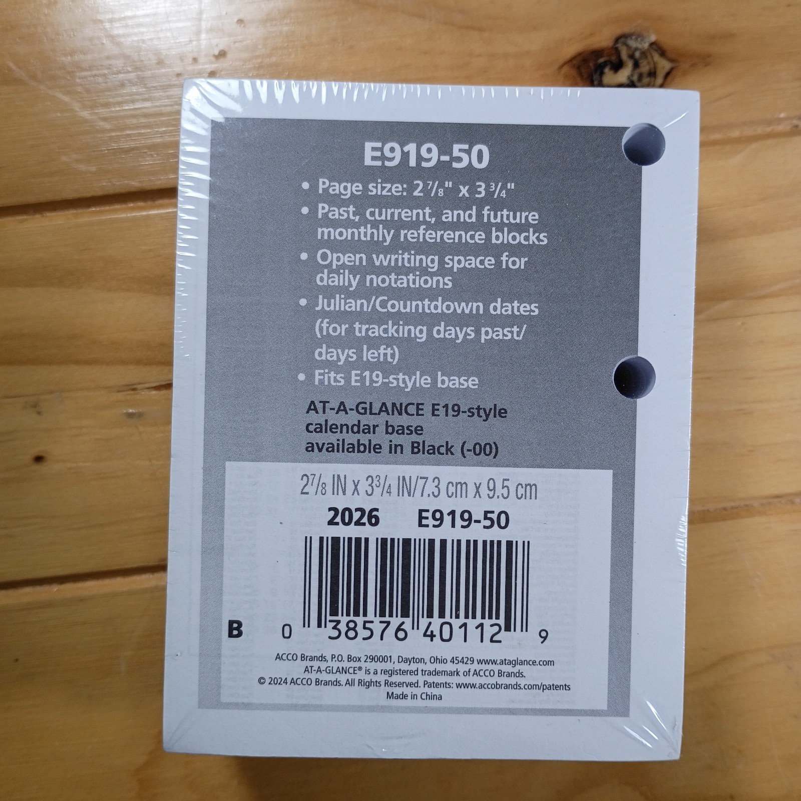 AT-A-GLANCE Daily Calendar Refill E919-50, 2 7/8 x 3 3/4 In, New.