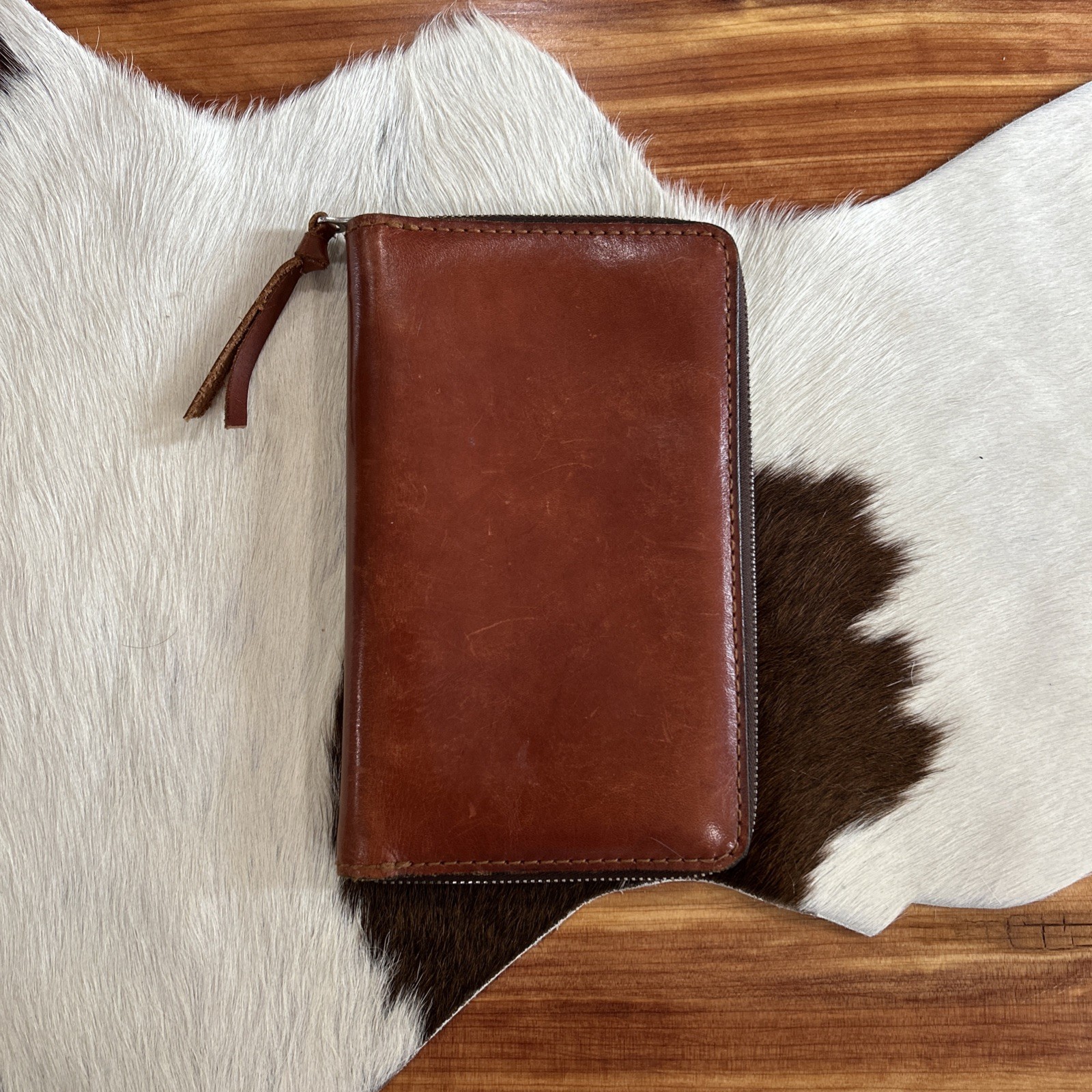 Vintage Planner Organizer Binder Leather Brown