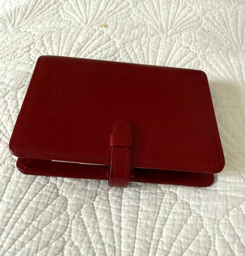Vintage Coach Red Leather Address/Journal Notebook with Tabs 4 1/2″ X 6″ 6 Rings