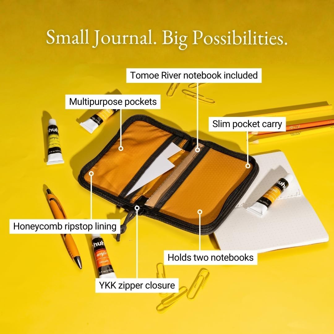 Travel Pocket Journal | Tomoe River Paper | Military Style | Smart Storage