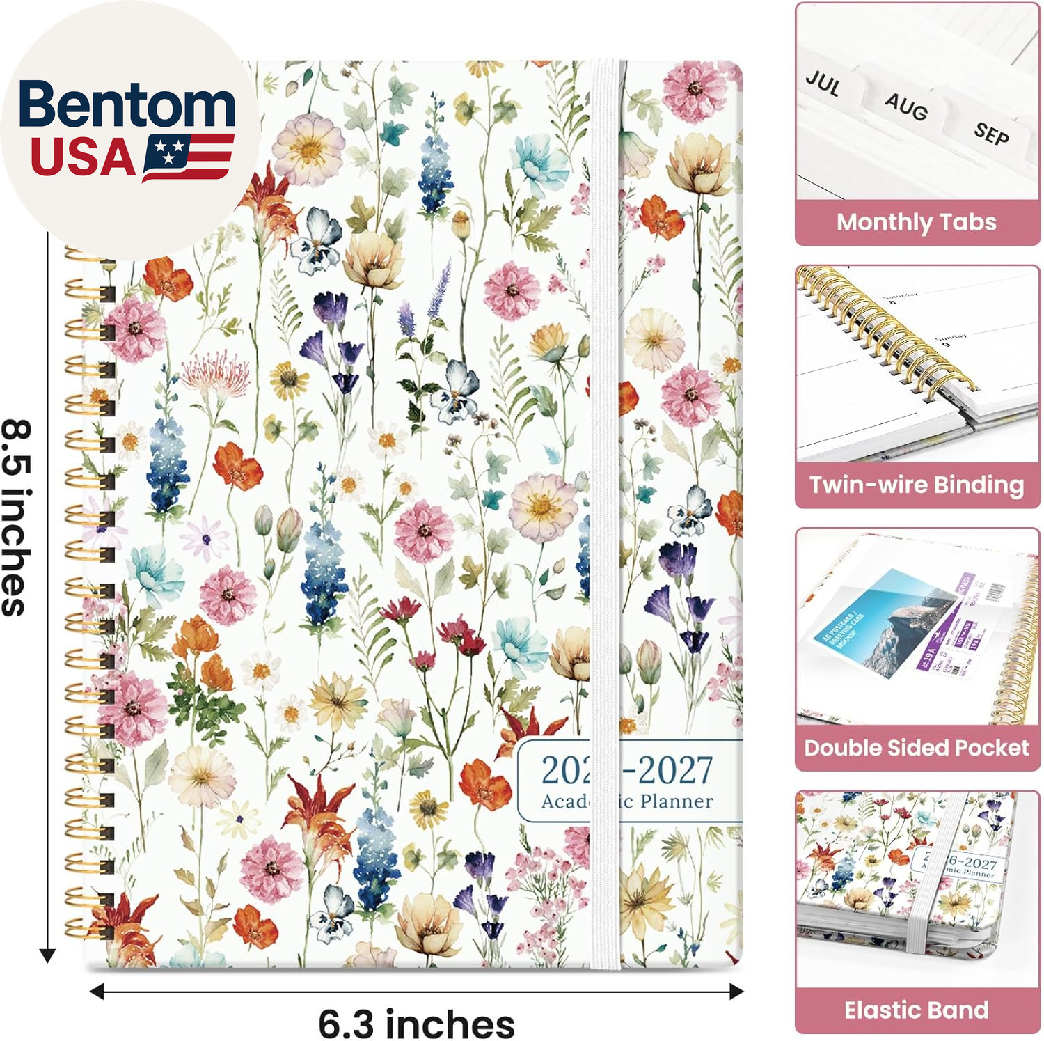 Planner 2026-2027, Academic Year Monthly and Weekly Calendar Planner, Jul 2026 –