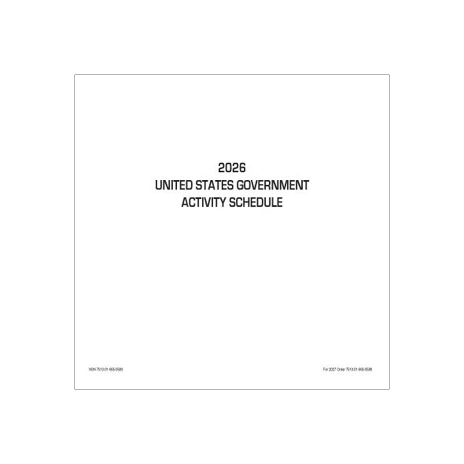 2026 Unicor United States Government Individual Activity Schedule, Pack of 2