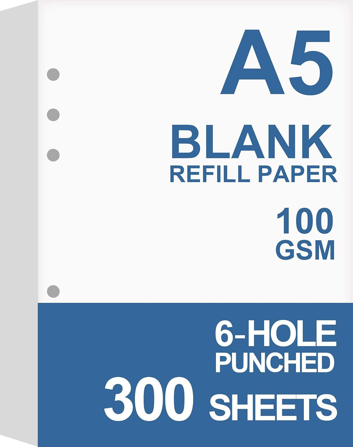 (3-Pack) A5 Blank Paper, Refills for Filofax Planner, Organizer, Binders, 6 Hole