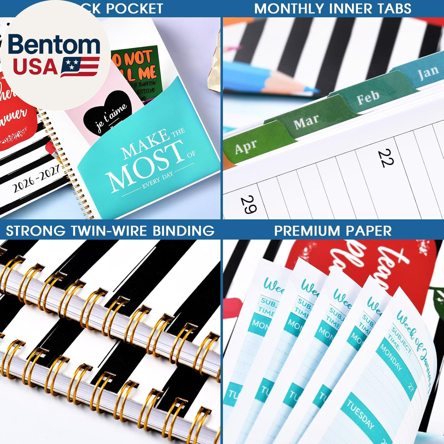 2026-2027 Teacher Planner, Lesson Planner 2026-2027, July 2026 – June 2027, 8.5″