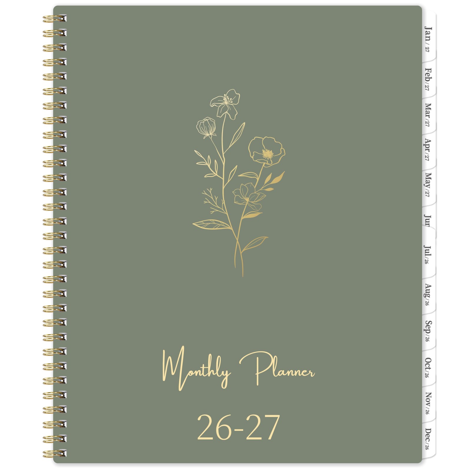 2026-2027 Monthly Planner – 2026-2027, JUL. 9” x 11”, Green