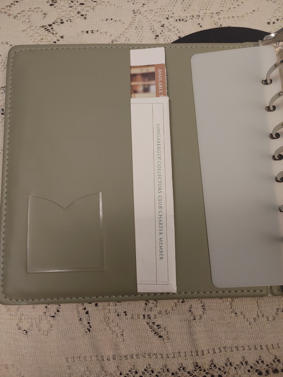 Vintage Longaberger 7-Ring Business Planner Binder Organizer Portfolio (Green)