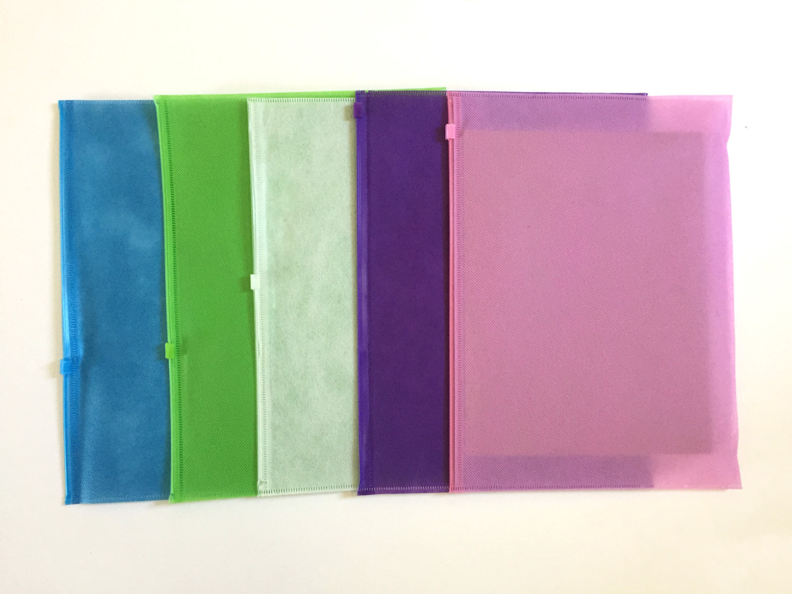 New A4 Waterproof Fabric & Clear Plastic Document Bag Paper File Folder 5-Pack