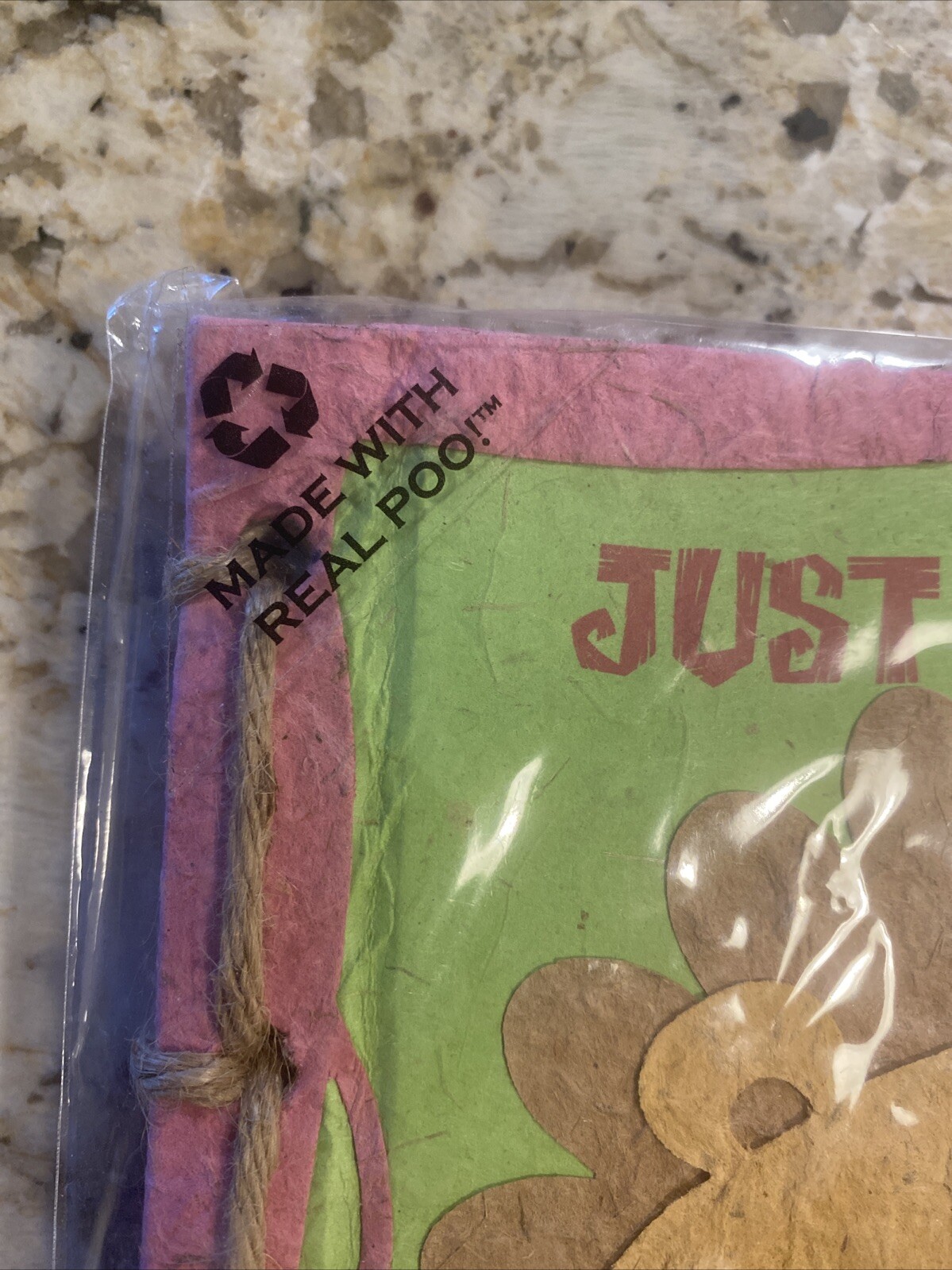PooPooPaper Pink Twine Journal Lion Face Elephant Poo Odorless NEW 7×7