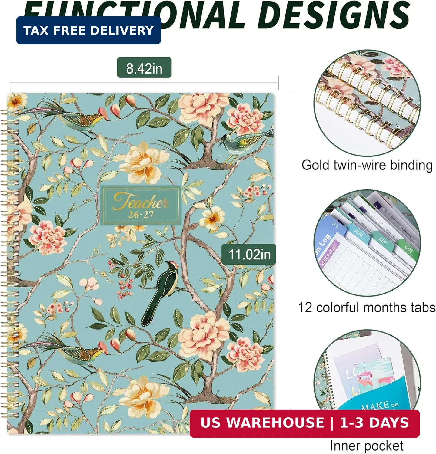 Teacher Planner 2026-2027, Teacher Lesson Planner 2026-2027, July 2026 – June 20
