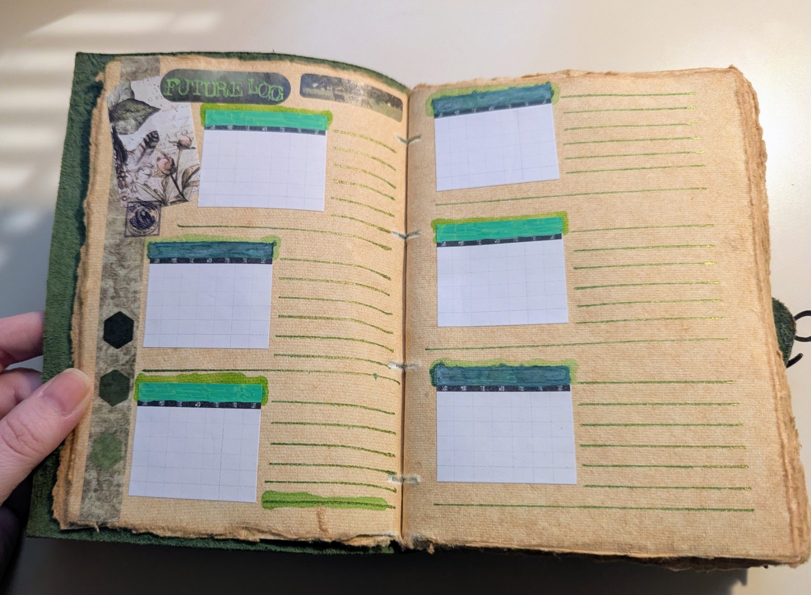 Undated 15 Month Planner Journal In Nature Green Floral Unique