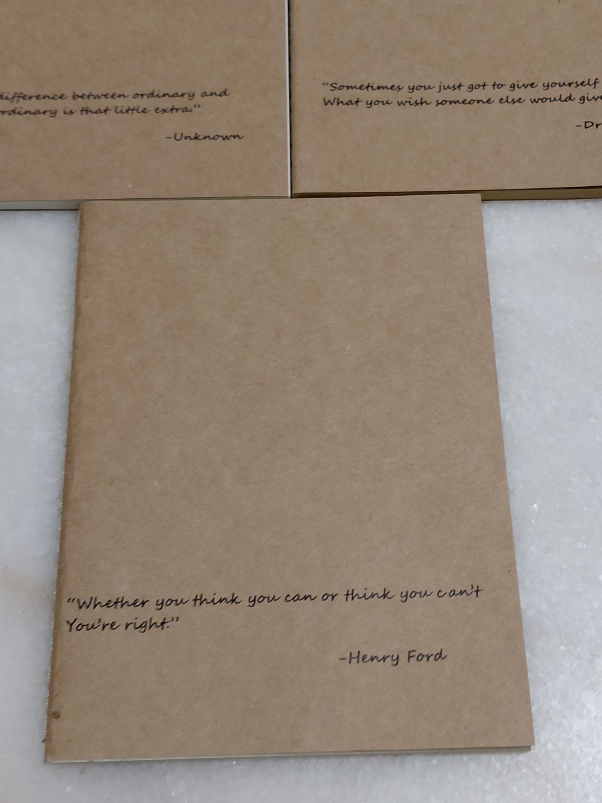 3 Pack Kraft Journals Motivational Quote Blank Writing Notebooks