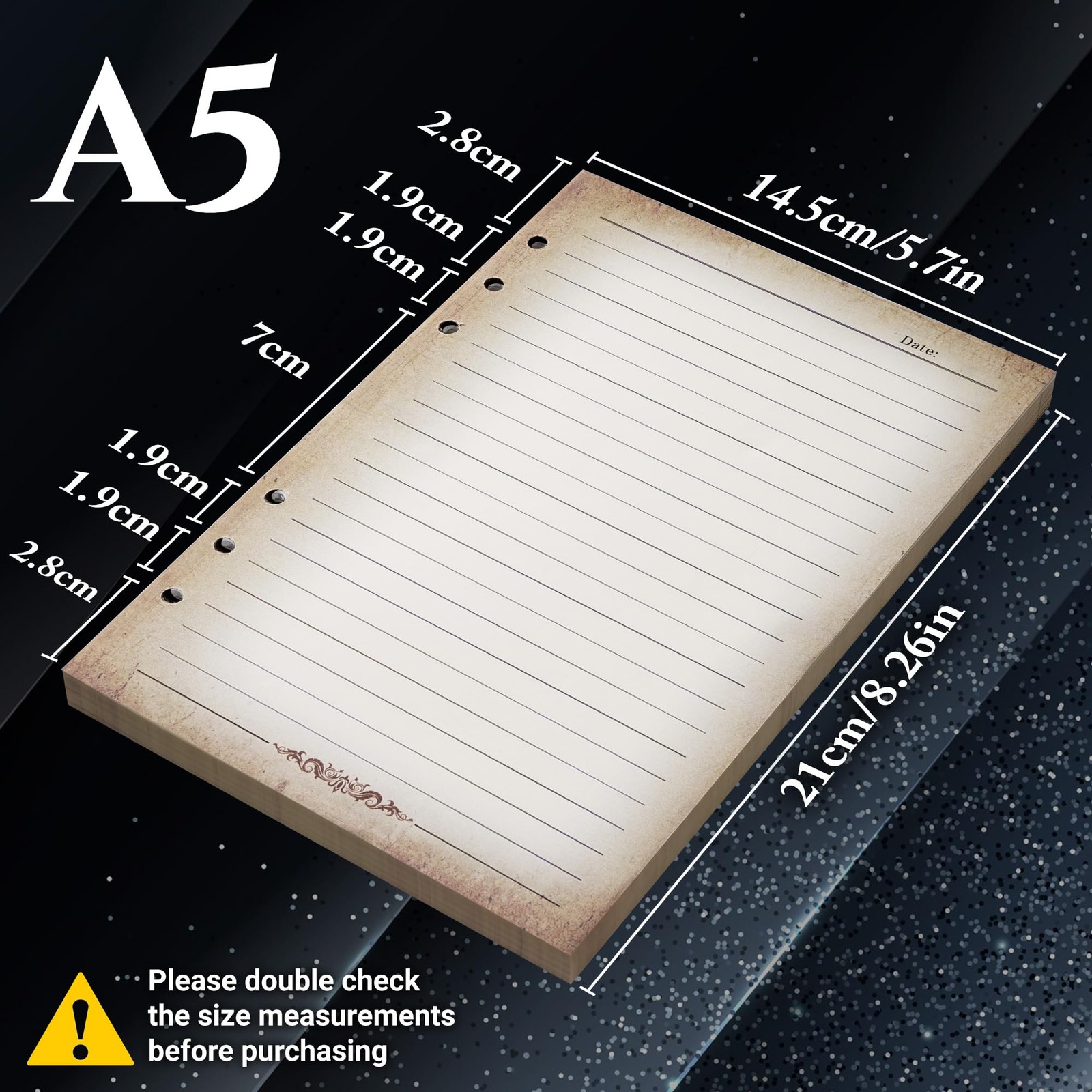 StoryForge Binder Refill: A5 DND Notebook Journal – 100 Sheets (200 Pages) wi…