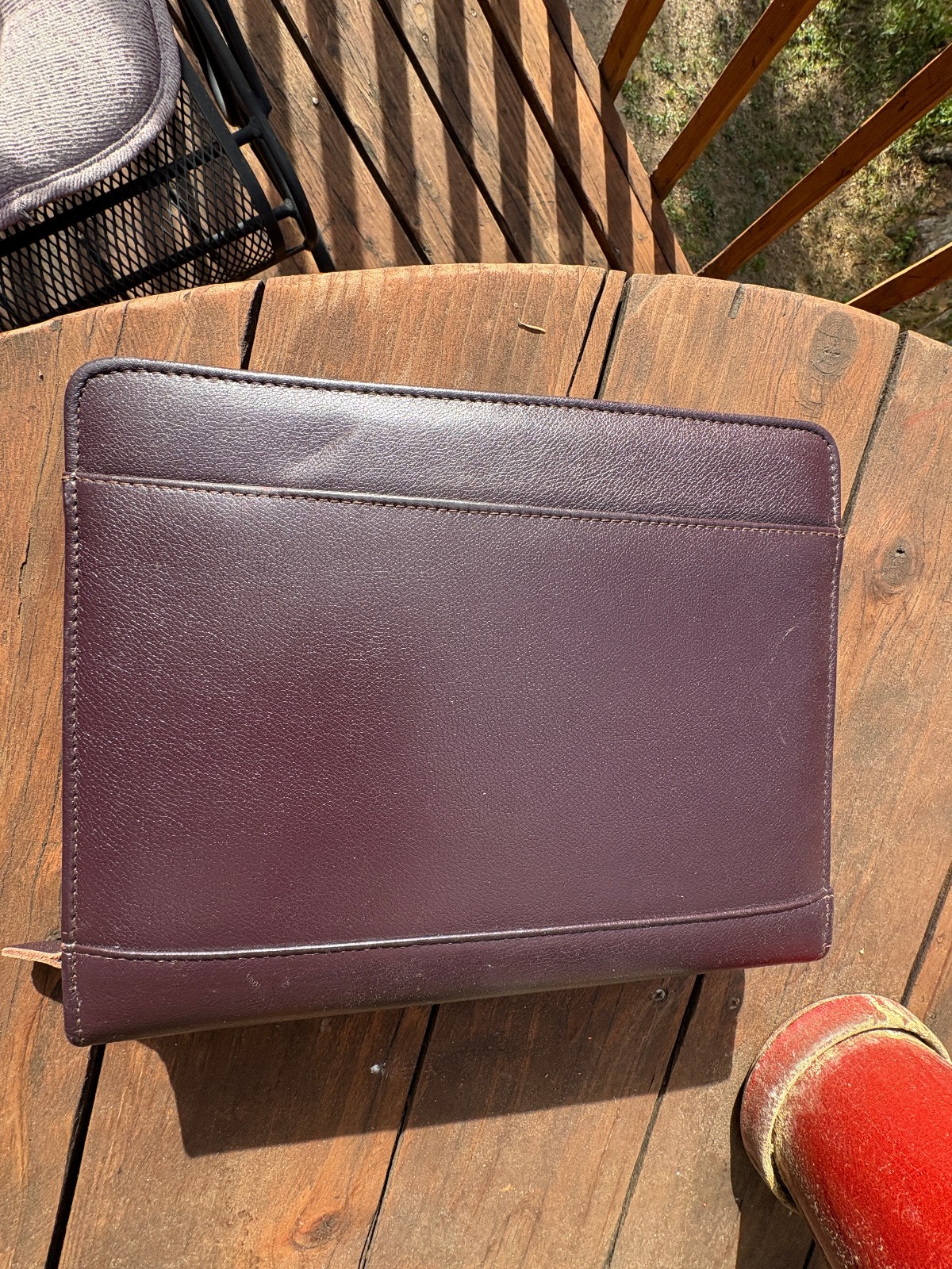 Franklin Covey Leather Planner 8″x10″ Leather Burgundy Zip 7 Ring Binder