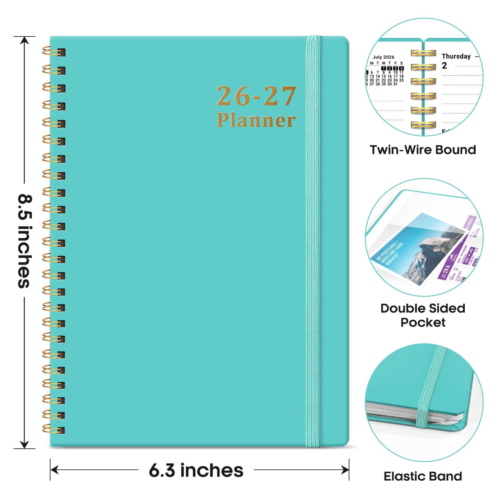 Planner 2026-2027, 6.3″ x 8.5″ Weekly and Monthly Academic Year Planner Calen…